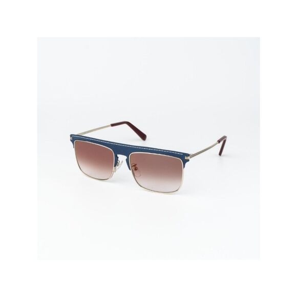 Loewe Men Sunglasses Gold Blue Leather Brown Gradient Square LW40006U 33G main image 9